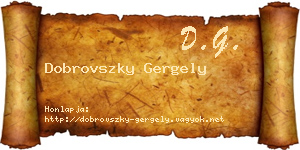 Dobrovszky Gergely névjegykártya