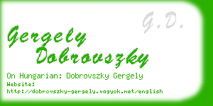 gergely dobrovszky business card